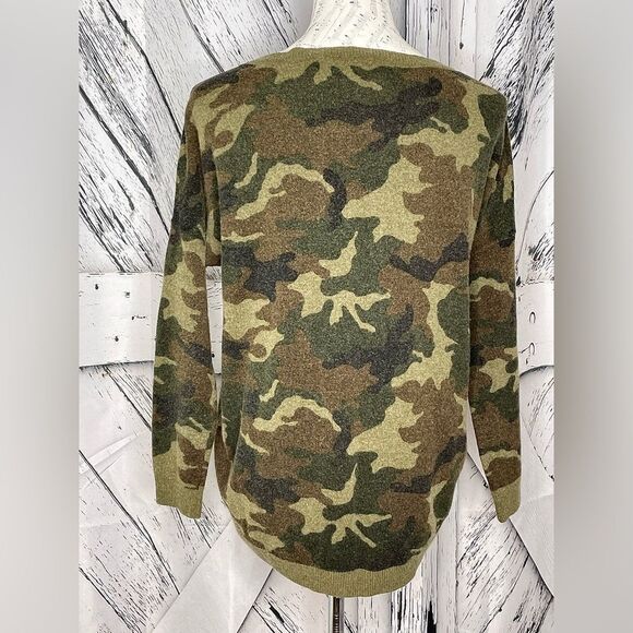Acrobat Camouflage Wool/Cashmere Pullover Sweater High/Low S/XS - Picture 4 of 6
